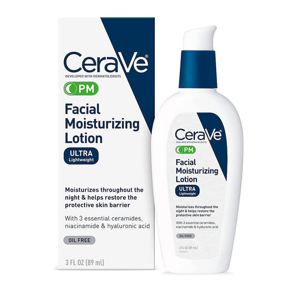 CERAVE PM FACIAL MOISTURIZING LOTION | NIGHT CREAM WITH HYALURONIC ACID AND NIACINAMIDE