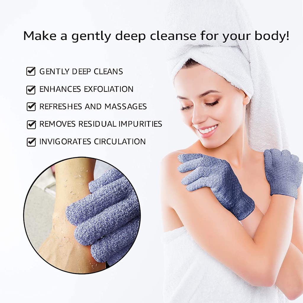 EVRID WEAR DUAL TEXTURE EXFOLIATING BATH GLOVES