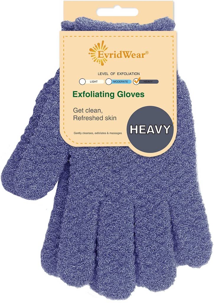 EVRID WEAR DUAL TEXTURE EXFOLIATING BATH GLOVES