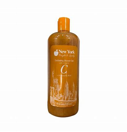 NEW YORK BRIGHT & LOVELY EXFOLIATING SHOWER GEL WITH VITAMINC + HYALURONIC