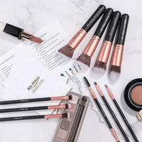 BS MALL MAKEUP BRUSHES PREMIUM SYNTHETIC 14PCS BRUSH SET - ROSE GOLDEN